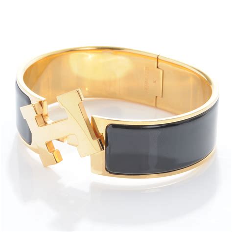 hermes clic clac black enamel|hermes h bracelets.